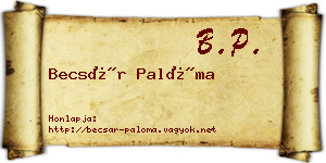 Becsár Palóma névjegykártya