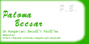 paloma becsar business card